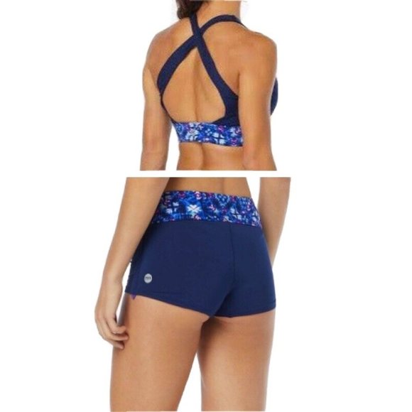 TYR 2pc Santa Cruz Jade Top & Della Boyshort Swimsuit Navy Size Small 4/6 - $75 - Picture 4 of 10